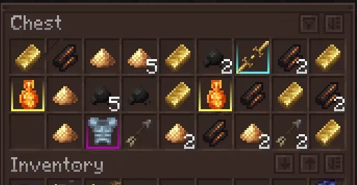 Dungeon chest loot: Apothic gear shows its rarity by its colored border.